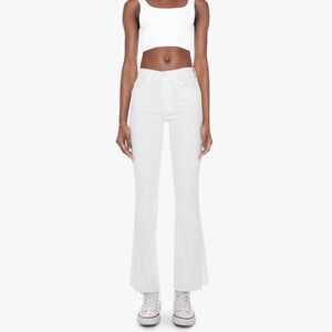 MOTHER Crisp White Wide Leg Jeans